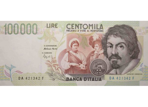 Банкнота Италия 100000 (сто тысяч) лир 1994 год. Pick 117a. UNC