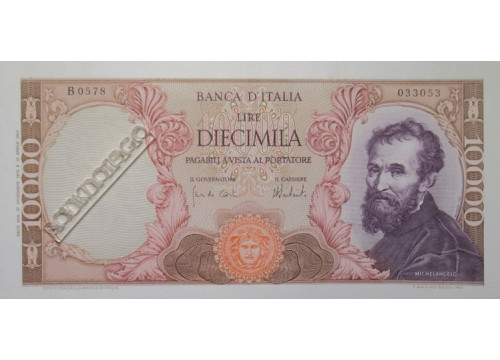 Банкнота Италия 10000 (десять тысяч) лир 1973 год. Pick 97f2. UNC