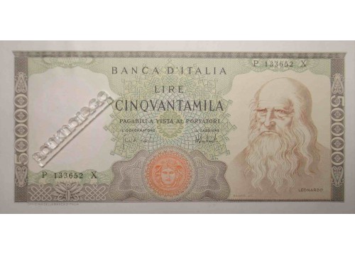 Банкнота Италия 50000 (пятьдесят тысяч) лир 1974 год. Pick 99c. UNC