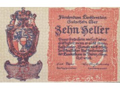 Банкнота Лихтенштейн 10 (десять) бон 1920 год. Pick 1. UNC