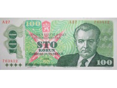 Банкнота Чехословакия 100 (сто) крон 1989 год. Pick 97. UNC