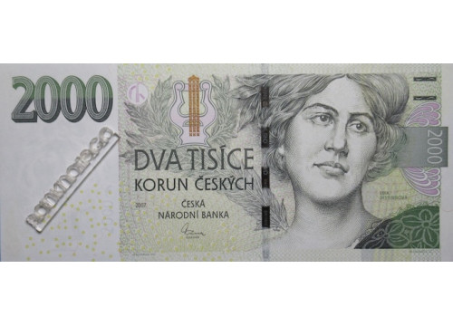 Банкнота Чехия 2000 (две тысячи) крон 2007 год. Pick 22d. UNC