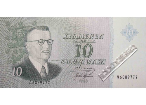 Банкнота Финляндия 10 (десять) марок 1963 год. Pick 100a11. UNC