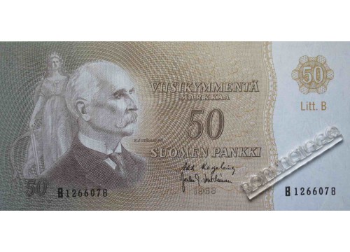 Банкнота Финляндия 50 (пятьдесят) марок 1963 год. Pick 101a24. UNC