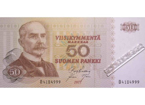 Банкнота Финляндия 50 (пятьдесят) марок 1977 год. Pick 108a45. UNC