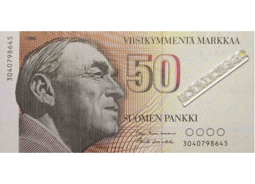 Банкнота Финляндия 50 (пятьдесят) марок 1977 год. Pick 114a27. AUNC