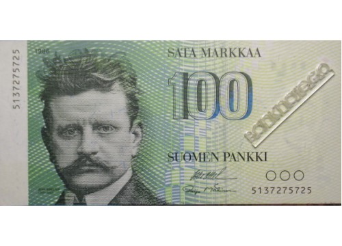 Банкнота Финляндия 100 (сто) марок 1986 год. Pick 115a34. UNC