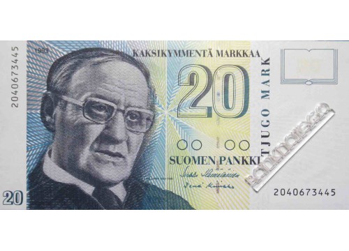 Банкнота Финляндия 20 (двадцать) марок 1993 год. Pick 122.7. UNC