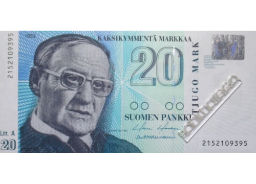 Банкнота Финляндия 20 (двадцать) марок 1993 год. Pick 123.2. UNC