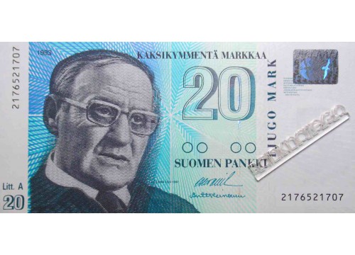 Банкнота Финляндия 20 (двадцать) марок 1993 год. Pick 123.4. UNC