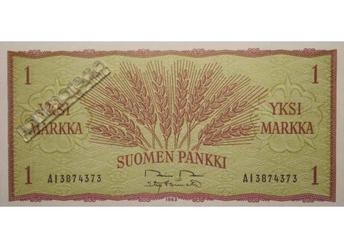 Банкнота Финляндия 1 (одна) марка 1963 год. Pick 98a28. UNC