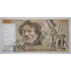 Банкнота Франция 100 (сто) франков 1979 год. Pick 154a2. UNC