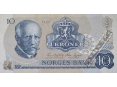 Банкнота Норвегия 10 (десять) крон 1982 год. Pick 36c5. UNC