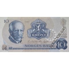 Банкнота Норвегия 10 (десять) крон 1982 год. Pick 36c5. UNC