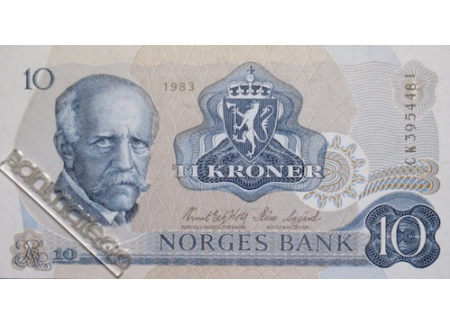 Банкнота Норвегия 10 (десять) крон 1983 год. Pick 36c6. UNC