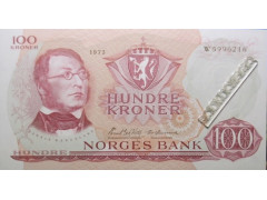 Банкнота Норвегия 100 (сто) крон 1973 год. Pick 38g1. UNC