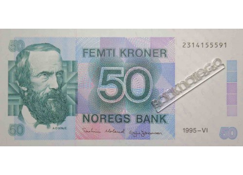 Банкнота Норвегия 50 (пятьдесят) крон 1995 год. Pick 42f. UNC
