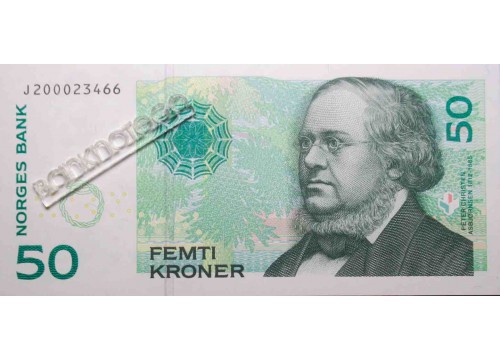 Банкнота Норвегия 50 (пятьдесят) крон 2008 год. Pick 46c. UNC