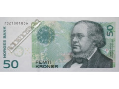 Банкнота Норвегия 50 (пятьдесят) крон 2005 год. Pick 46c2. UNC