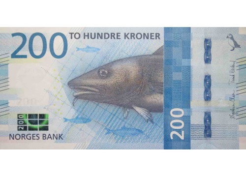 Банкнота Норвегия 200 (двести) крон 2016 год. Pick 55. UNC