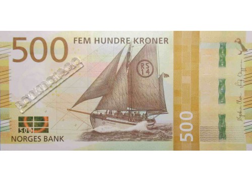 Банкнота Норвегия 500 (пятьсот) крон 2018 год. Pick 56. UNC