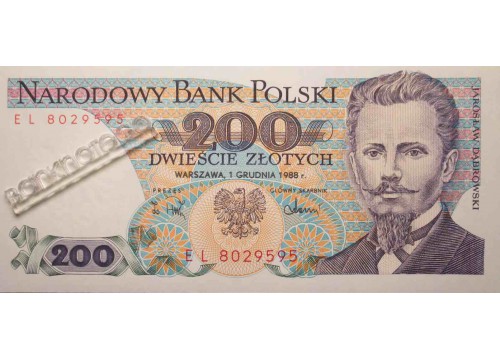 Банкнота Польша 200 (двести) злотых 1988 год. Pick 144c. UNC