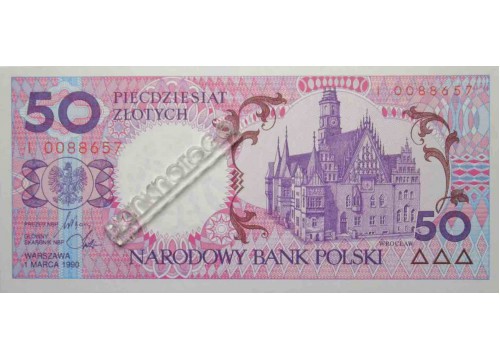 Банкнота Польша 50 (пятьдесят) злотых 1990 год. Pick 169. UNC