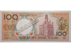 Банкнота Польша 100 (сто) злотых 1990 год. Pick 170. UNC
