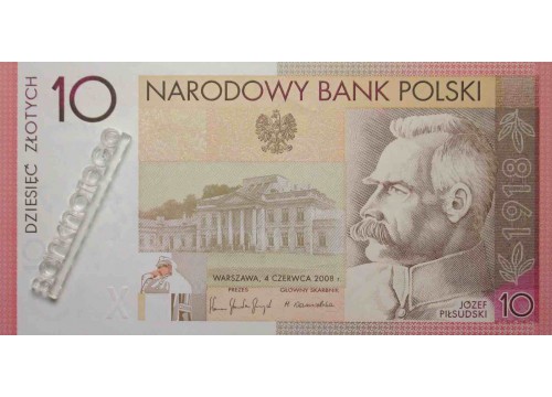 Банкнота Польша 10 (десять) злотых 2008 год. Pick 179. UNC Буклет.
