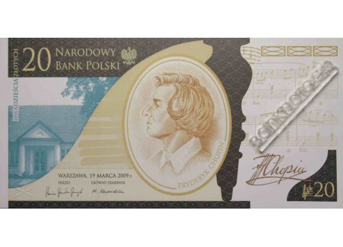 Банкнота Польша 20 (двадцать) злотых 2009 год. Pick 181. UNC Буклет.