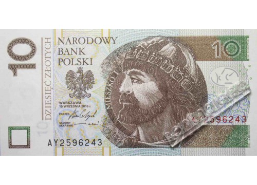 Банкнота Польша 10 (десять) злотых 2016 год. Pick 183. UNC