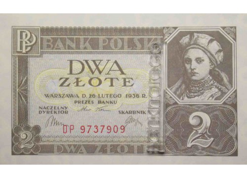 Банкнота Польша 2 (два) злотых 1936 год. Pick 76. UNC