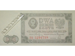 Банкнота Польша 2 (два) злотых 1948 год. Pick 134.2. UNC