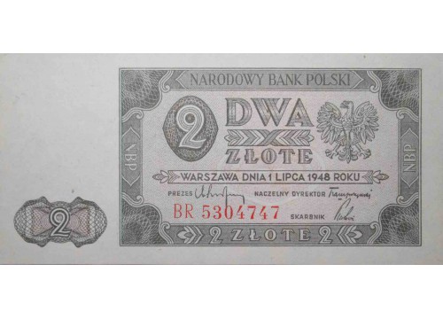 Банкнота Польша 2 (два) злотых 1948 год. Pick 134. UNC