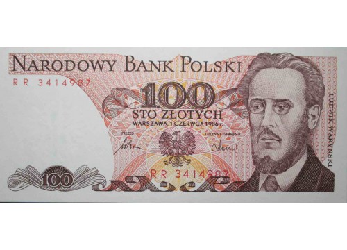 Банкнота Польша 100 (сто) злотых 1986 год. Pick 143e. UNC