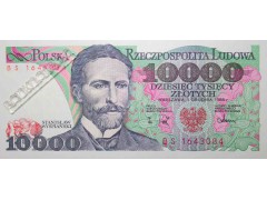 Банкнота Польша 10000 (десять тысяч) злотых 1988 год. Pick 151b. UNC