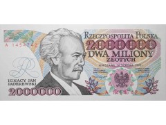 Банкнота Польша 2000000 (два миллиона) злотых 1992 год. Pick 158a. UNC