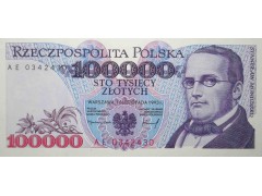 Банкнота Польша 100000 (сто тысяч) злотых 1993 год. Pick 160. UNC