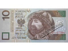 Банкнота Польша 10 (десять) злотых 1994 год. Pick 173. UNC