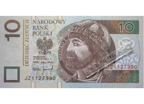 Банкнота Польша 10 (десять) злотых 1994 год. Pick 173. UNC