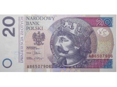 Банкнота Польша 20 (двадцать) злотых 2012 год. Pick 184. UNC