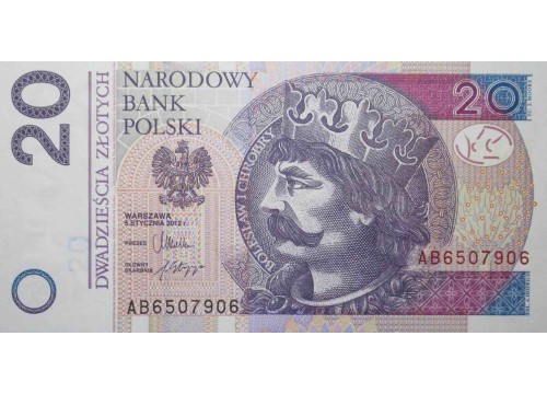 Банкнота Польша 20 (двадцать) злотых 2012 год. Pick 184. UNC
