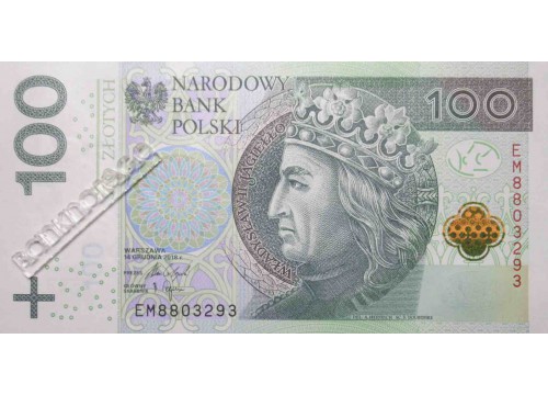 Банкнота Польша 100 (сто) злотых 2018 год. Pick 186. UNC