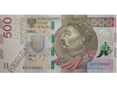 Банкнота Польша 500 (пятьсот) злотых 2017 год. Pick 190b. UNC