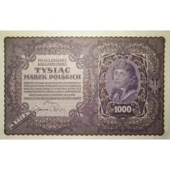 Банкнота Польша 1000 (тысяча) марак 1919 год. Pick 29.1. UNC