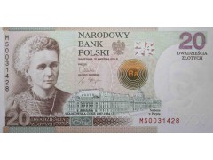 Банкнота Польша 20 (двадцать) злотых 2011 год. Pick A184. UNC