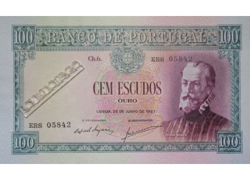 Банкнота Португалия 100 (сто) эскудо 1957 год. Pick 159. UNC