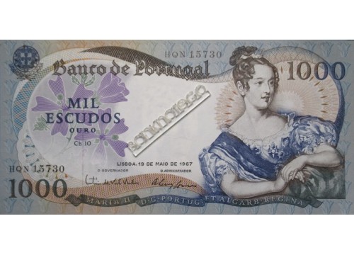 Банкнота Португалия 1000 (тысяча) эскудо 1967 год. Pick 172a6. UNC