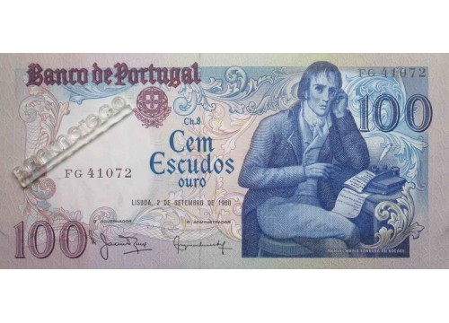 Банкнота Португалия 100 (сто) эскудо 1980 год. Pick 178a4. UNC