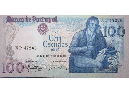Банкнота Португалия 100 (сто) эскудо 1981 год. Pick 178b4. UNC